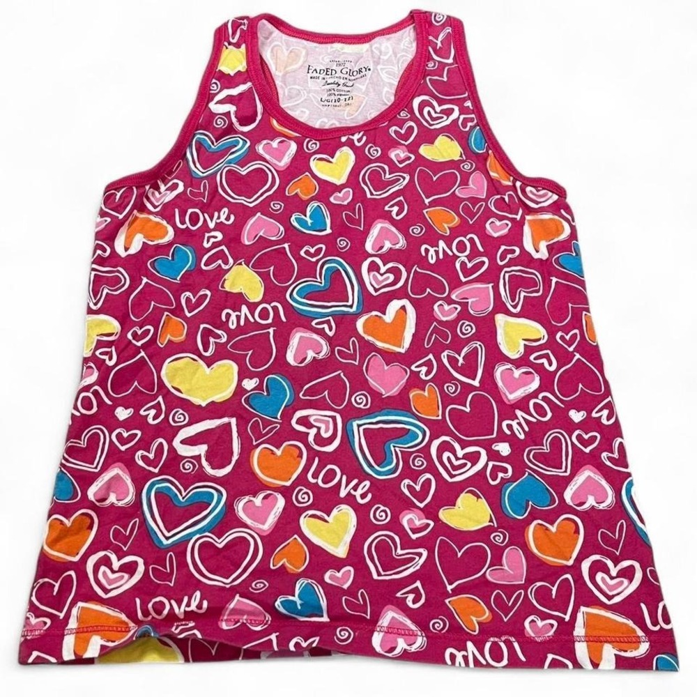 Faded Glory pink heart tank top